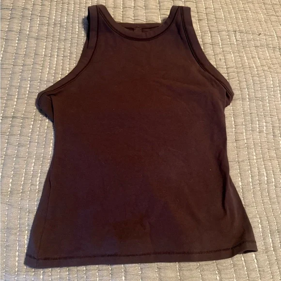 Skims Cotton Jersey High Neck Tank “Iron” - Picture 2 of 3